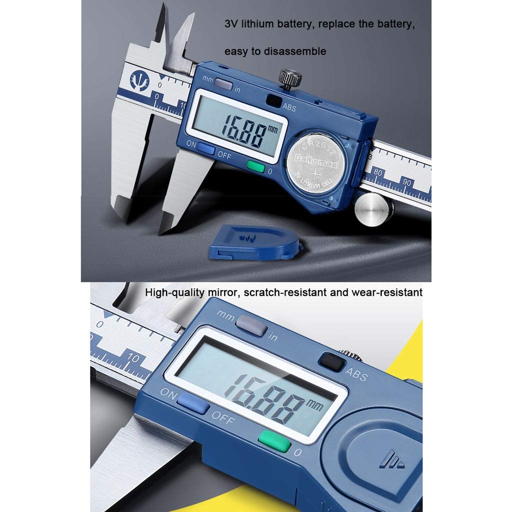 Suwalizki Elektroniczny Cyfrowy Cyfrowy Zacisk Ze Stali Nierdzewnej Vernier Caliper High Precision Industrial Pomiar Narzędzia Zakres: 0-150mm