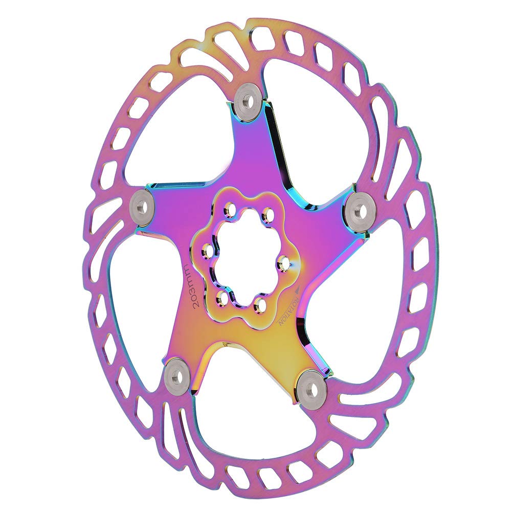 Qualité métal VTT 203mm cinq clous disque frein tranche plaquette de frein disque (Multicolore)