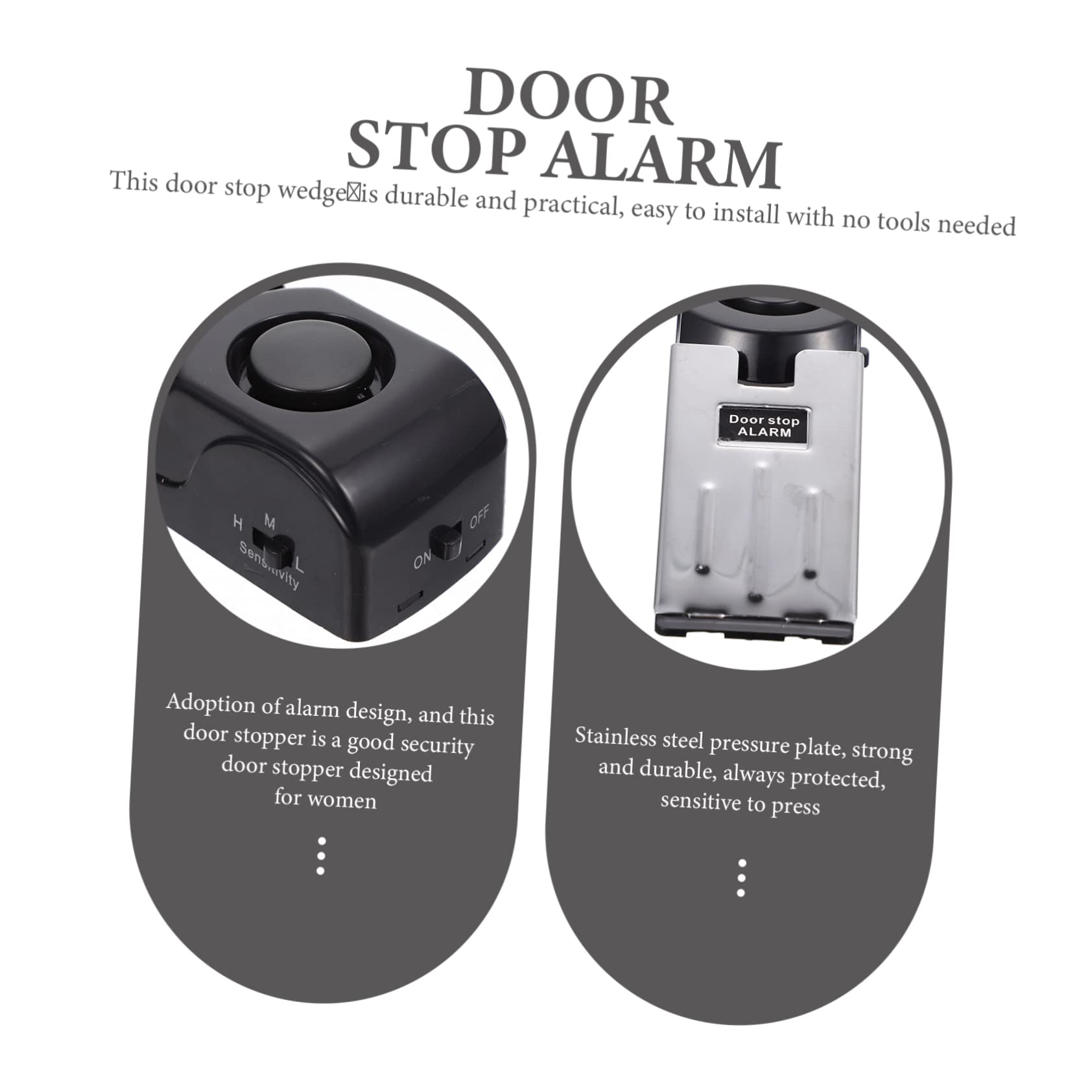 Türstopper, intelligenter, Sicherheitsstopper, Alarm, Türschlossstopper, Autotürschutz, Stopper for Tür, Bodenkeil for, sicherer, Keil, Reise-Abs