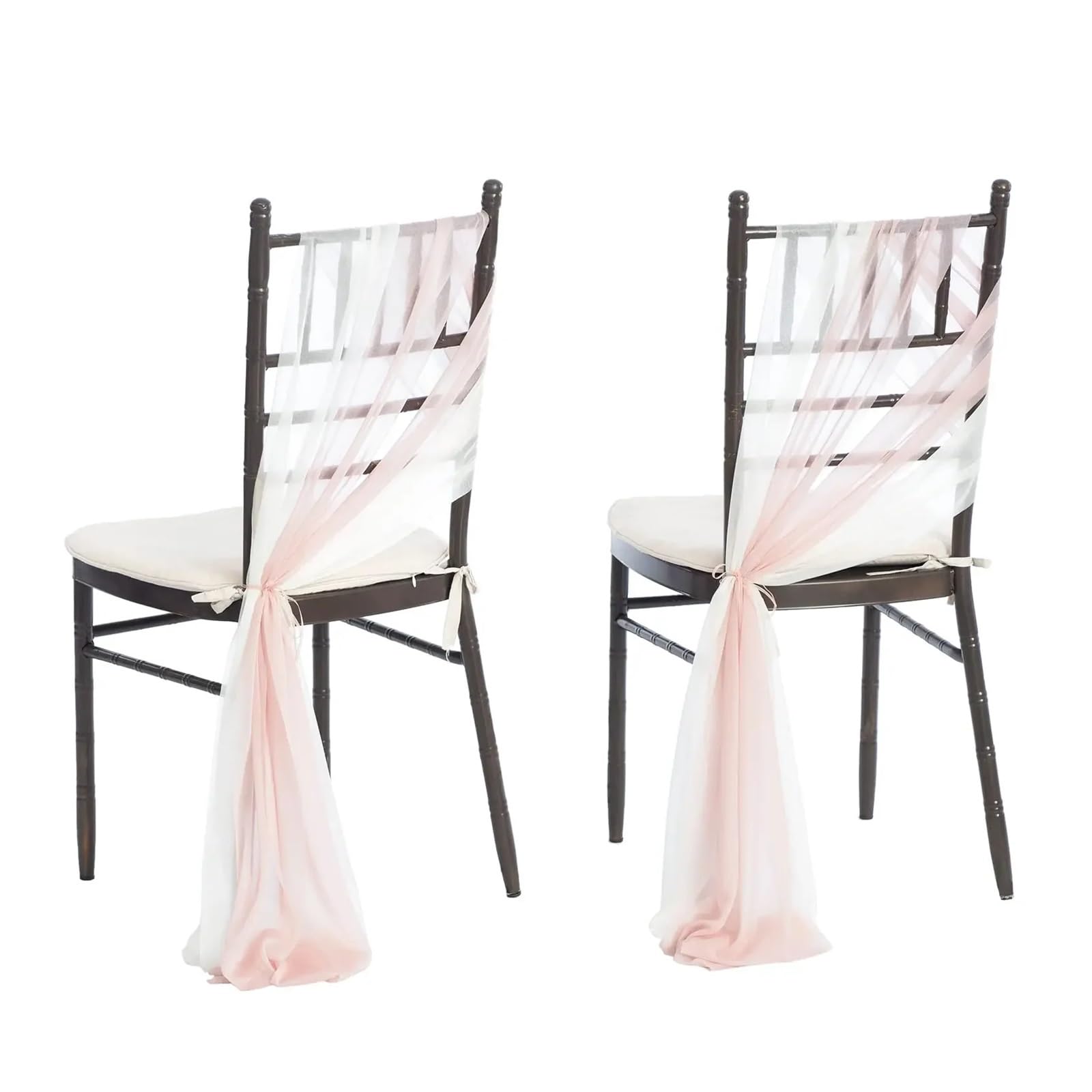 Stuhlschleifen 10/50 Stück 17x250cm Salbeigrün Chiffon Stuhlschärpen 12er Set Schärpen Hochzeit Stuhlhussen Band Hochzeitsfeier Gang Stuhl Dekor(Pink White,50pcs)