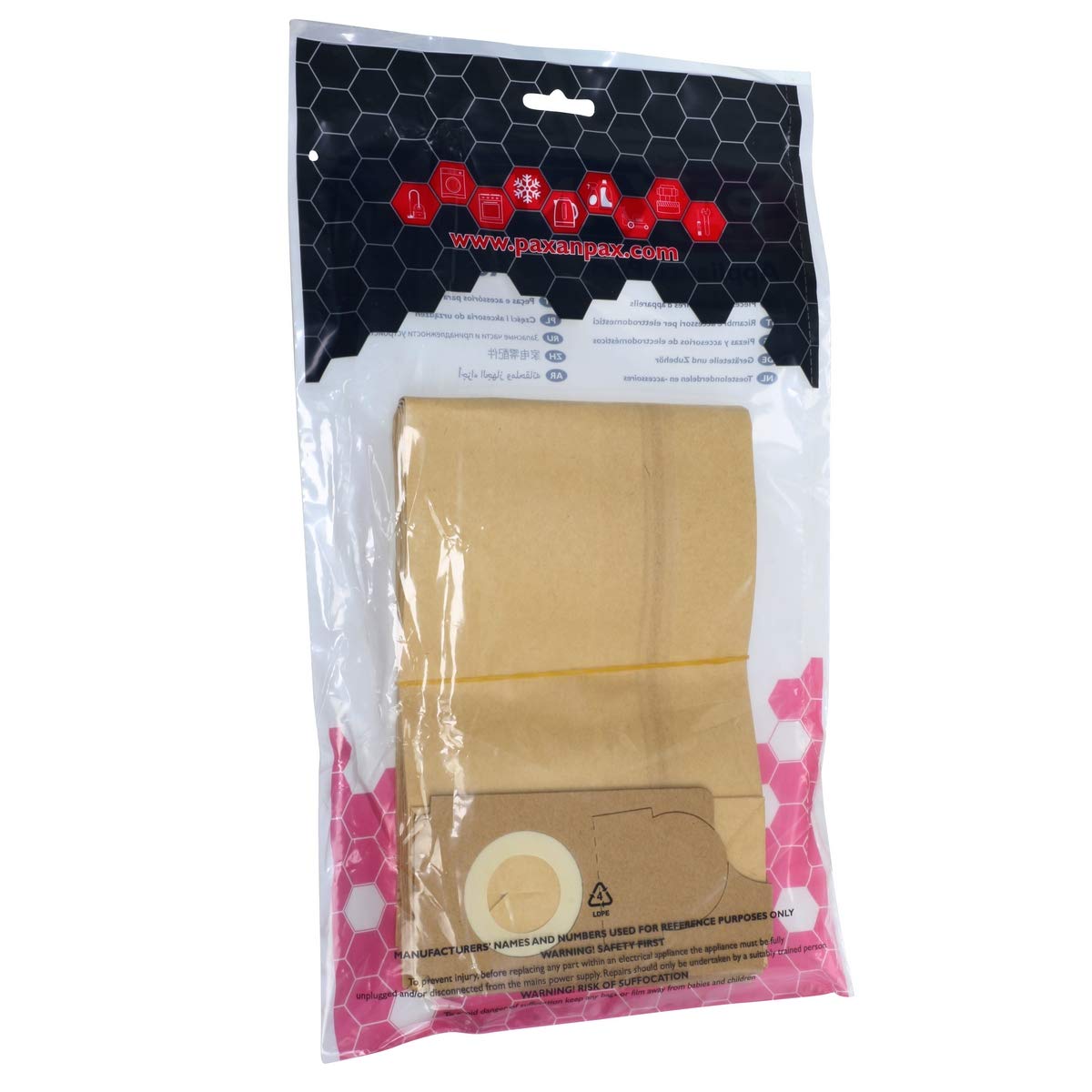 Sacchetti Di Carta Per Aspirapolvere Paxanpax VB474 - Confezione Da 5 - Compatibili Con Sebo, Advance, Karcher