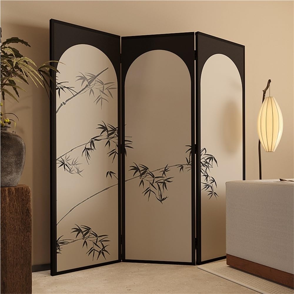 Room dividers Paravent rétro en Feuille de Bambou, cloison décorative sur Pied for la Maison, Le Salon, Bureau, siège d'intimité