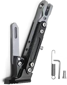 Motorcycle Kickstand for Triumph Street Triple 2017-2023, Anti-Slip Aluminum Alloy Side Stand, Adjustable Motorcycle Kickstand, Universal Fit for Most Motorcycles,C Titanium