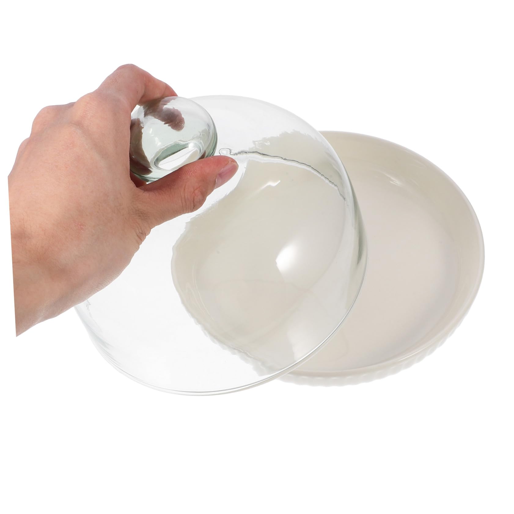 COLLBATH Dessertplatte und Ermöglicht Einfachen Transport Minimalistische aus Keramik und Glas mit Deckel Hält Desserts Frisch für Partys und Hochzeiten