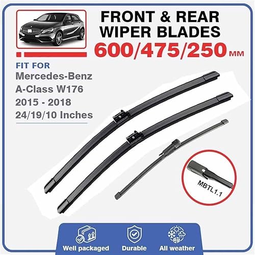 Miniatura 2 de Escobillas de limpiaparabrisas de automóvil compatibles con Mercedes Benz Clase A W176 2015 2016 2017 2018 A Klasse A160 A200 A180 A45 accesorios