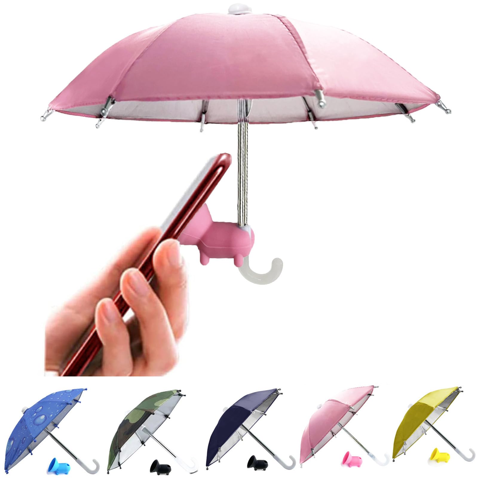 FantasyBear UV Protection Phone Umbrella for Sun,Universal Adjustable Piggy Suction Cup Phone Stand Umbrella for Phone,Stand Sun Visor,Sun Shade Cover Cell Phone Umbrella Sun Shade
