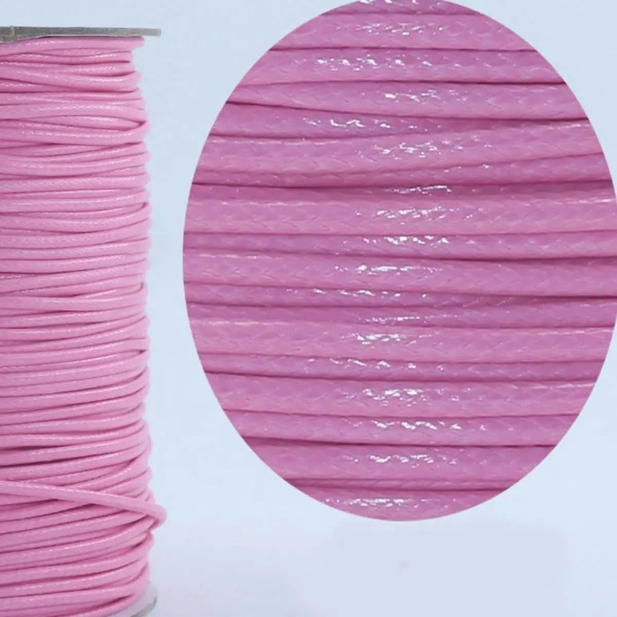Sznurek woskowany, 150 m/rolka wielokolorowa woskowana nić woskowana lina pleciona 1,5 mm grubości DIY(Fuchsia)
