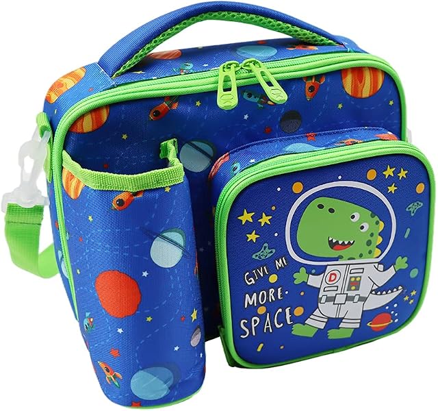 Wenlia Lunch Bag for Kids, Unicorn Insulated Tote Bag Lunch Container for Children, Dinosaur School Backpack Snack Carrier, Square Lunchbox - Gifts for Toddler Nursery