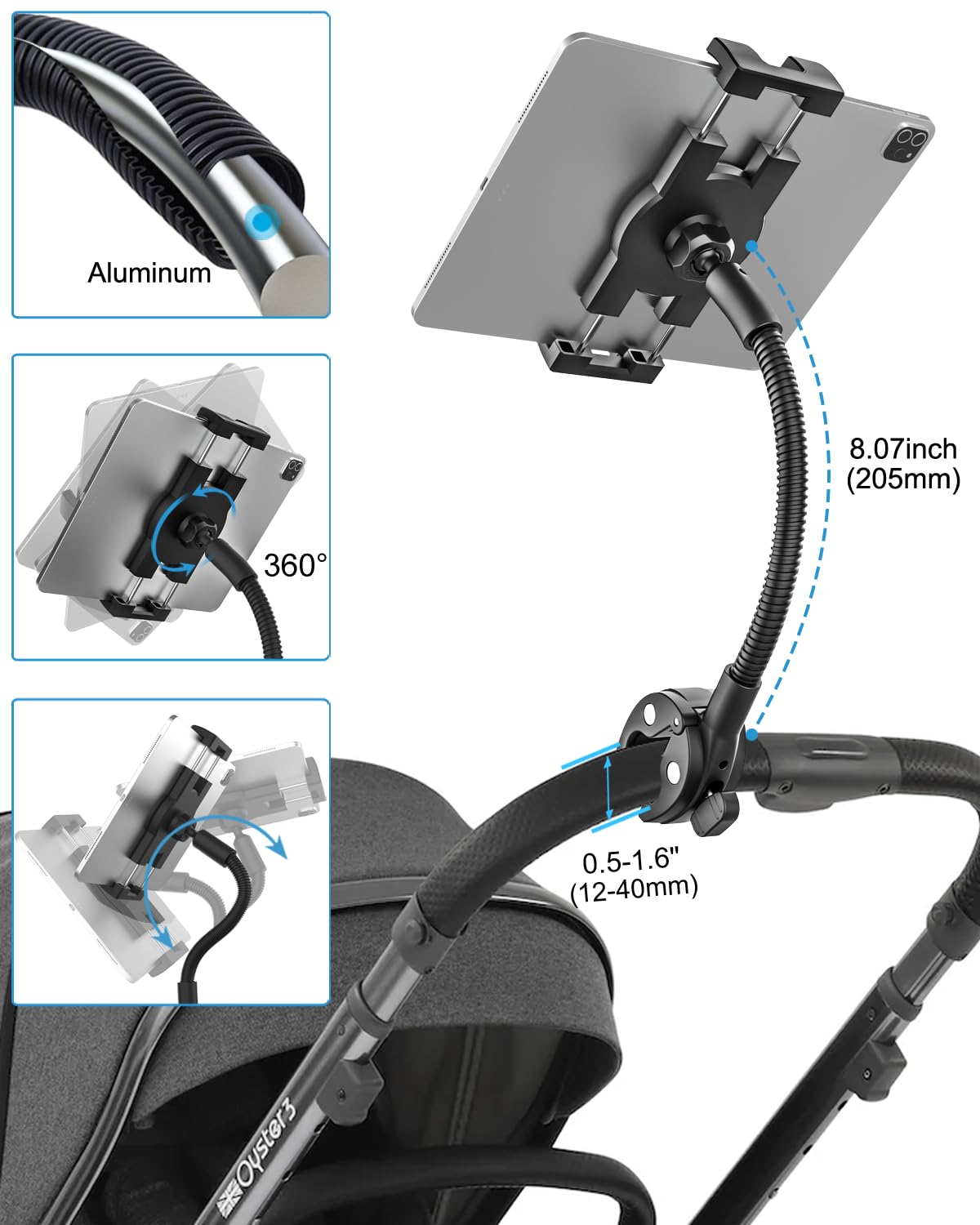 Quad Lock Moto Soporte Para Tablet En Cinta De Correr WOLEYI