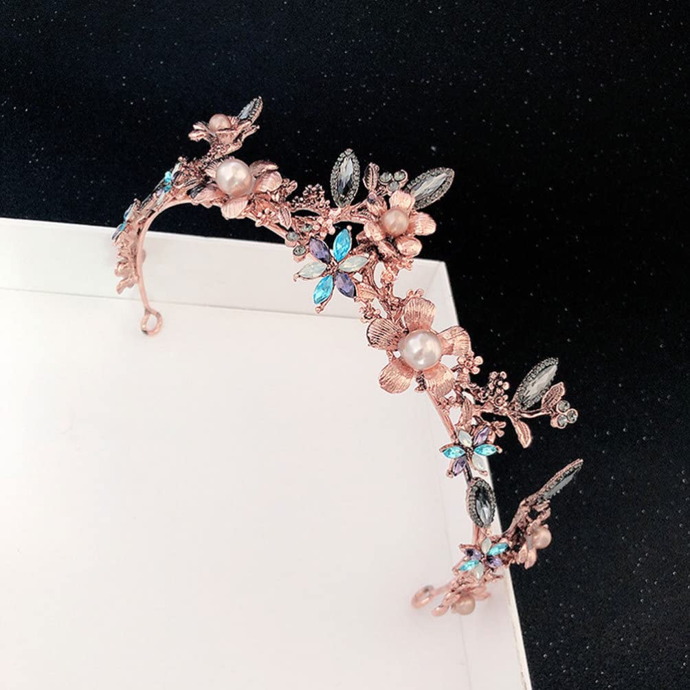 Beavorty 1pezzi Corona Per Sposa Strass Colorato Copricapo Retrò Barocco Vintage Accessori Per Abito Da Sposa Oggetti Di Scena Per Foto