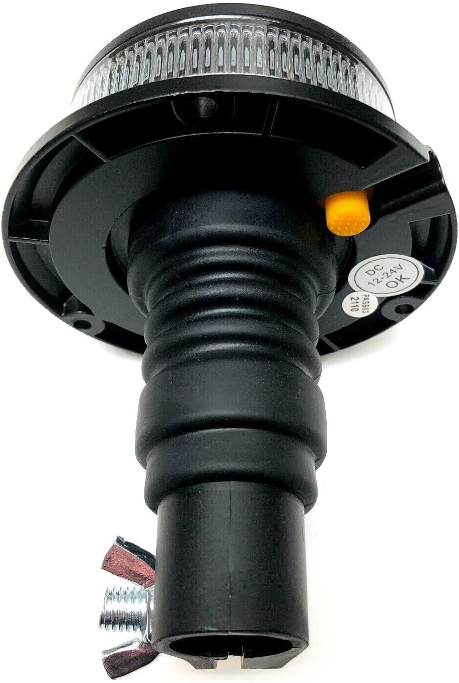 LED Warnleuchte Rundumleuchte Orange 12V–24V E9 ECE R65 R10, 18 LED, 3 Blitzmuster, DIN Aufsteckrohr K, für PKW LKW Abschleppwagen Baumaschinen Traktor