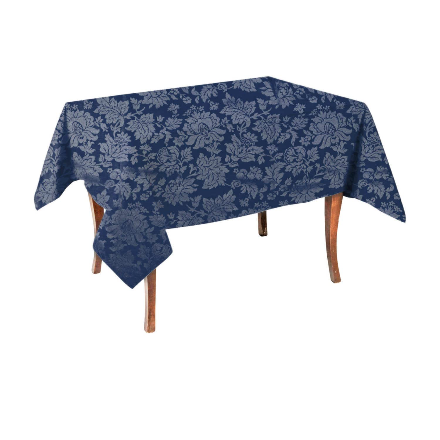 Nappe rectangulaire anti-taches Jacquard Polyester 100% 135x220 avec 8 serviettes