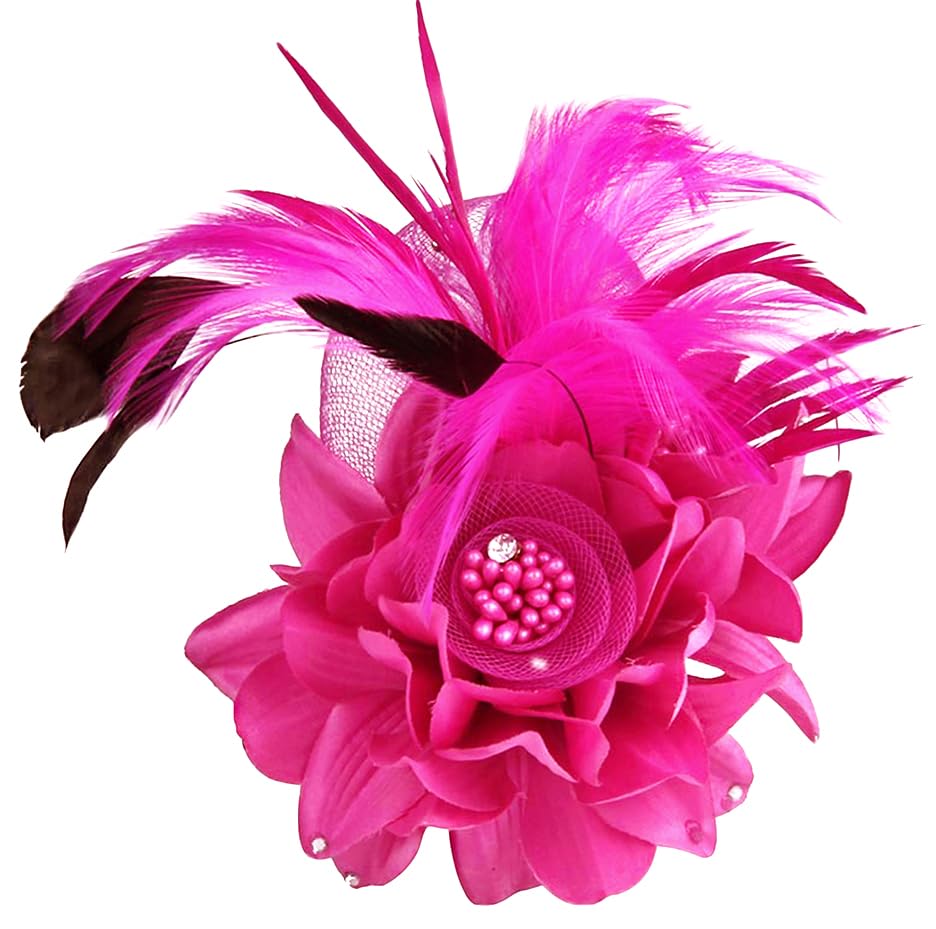 JKQBUX Multi-function Feather Flower Brooch Pins & Hair Clips for Women Girls Corsage Brooch Party Ceremony Accessories Dance Banquet Pins Headdress