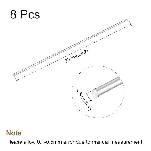 Miniatura 6 de MECCANIXITY Varilla redonda de aluminio macizo de 0.118 in de diámetro y 5.906 in de longitud, para manualidades, paquete de 8