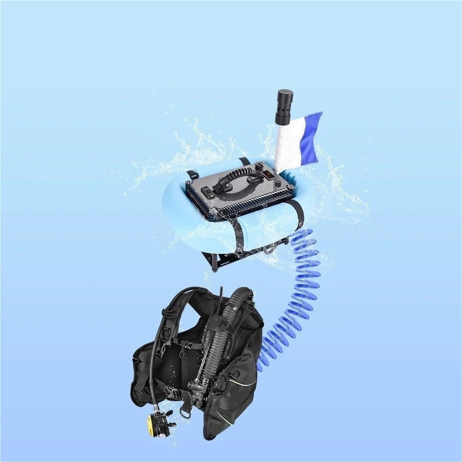Maschera Subacquea Scuba Snorkel Hookah Nuoto 11 Metri Ventilatori da Immersione Impermeabile Portatile Ricaricabile Sott'Acqua Maschera(10H -BCD Model)