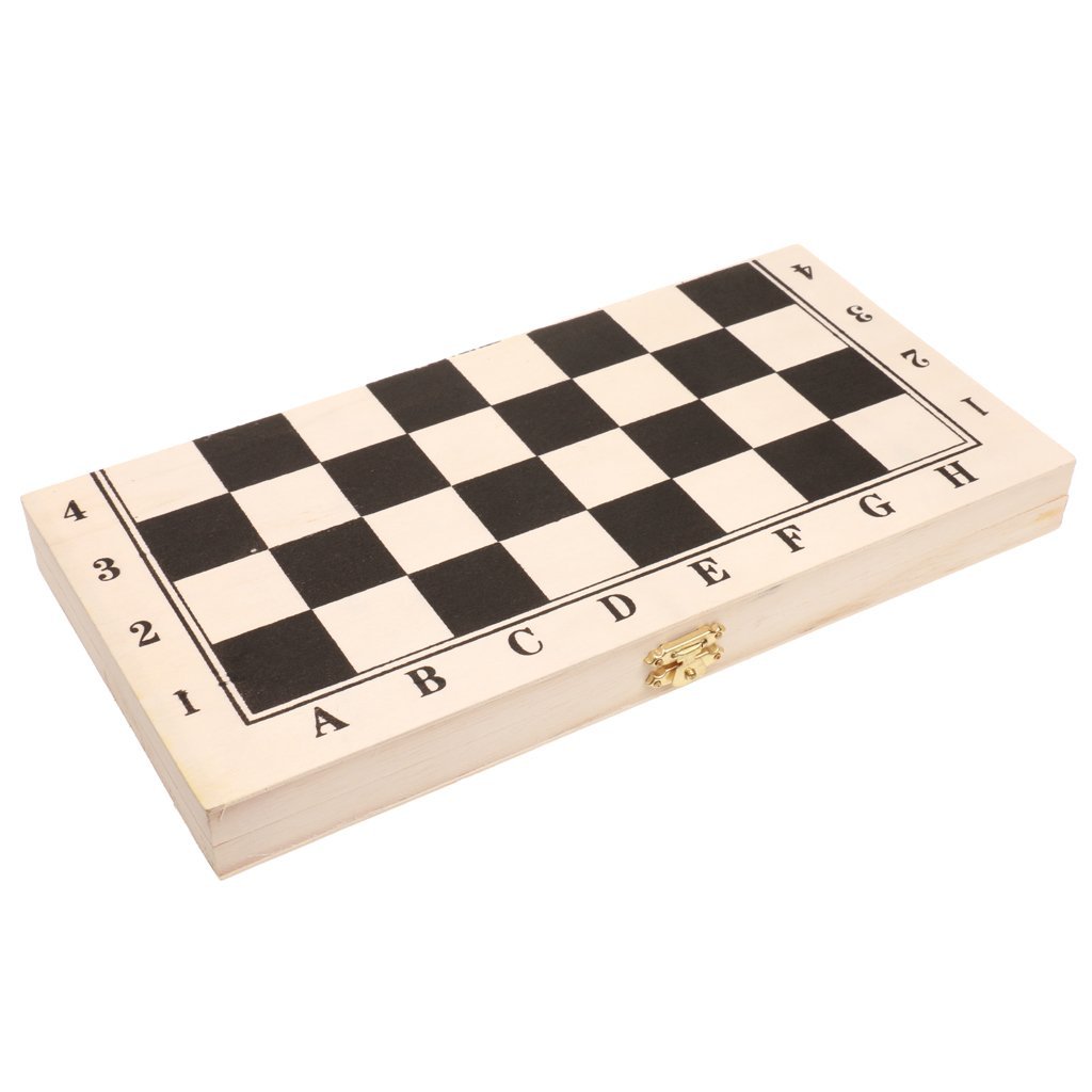 Qualitäts Dame Checkers Set in Faltbrett Holzkoffer 29,5 cm 64 Felder