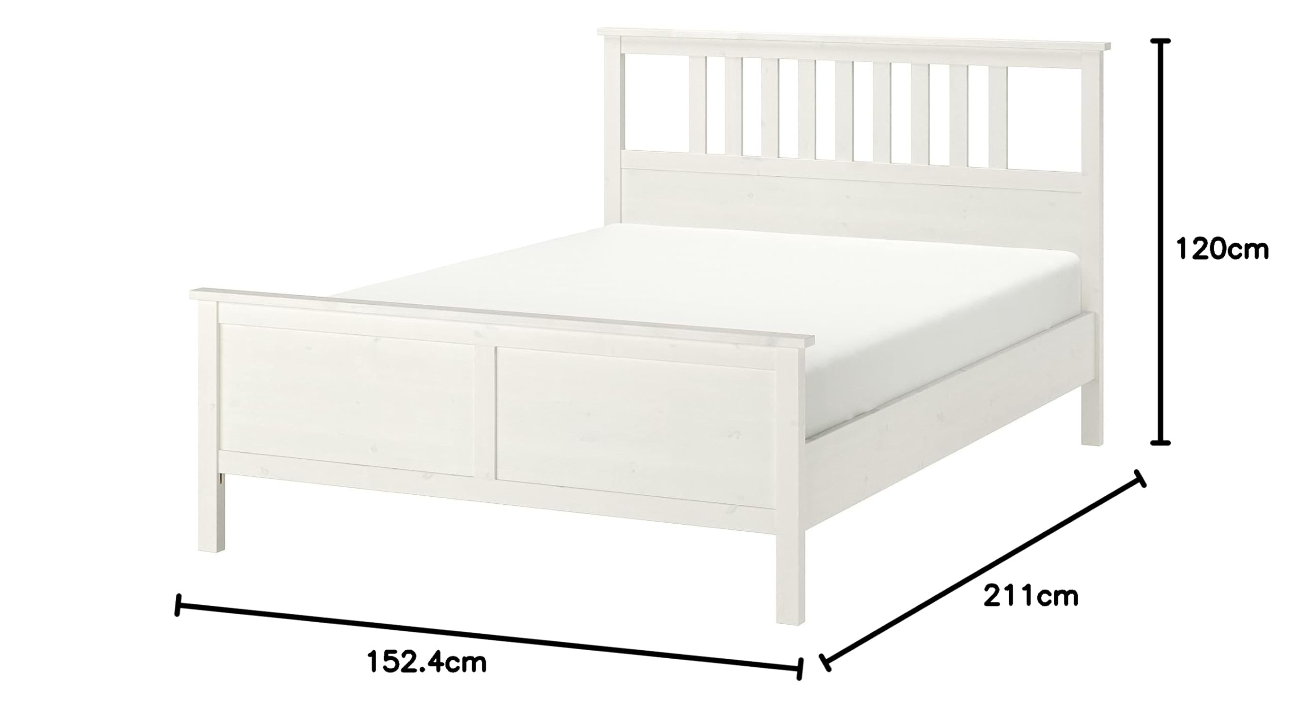 Amazon｜IKEA HEMNES ベッドフレーム、140x200cm、ホワイトステイン