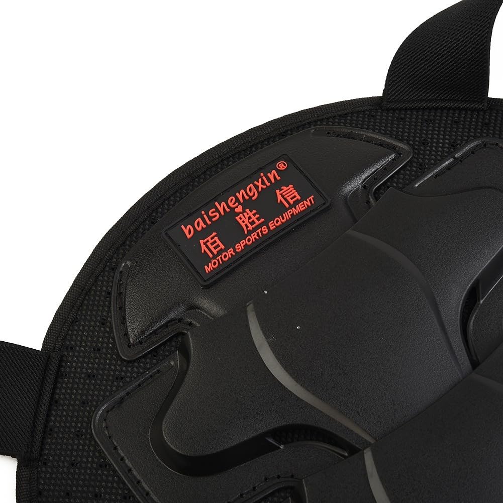 Protezione posteriore per moto con guscio in PE e schiuma EVA, regolabile, per corsa, equitazione, sci e skateboard, nero