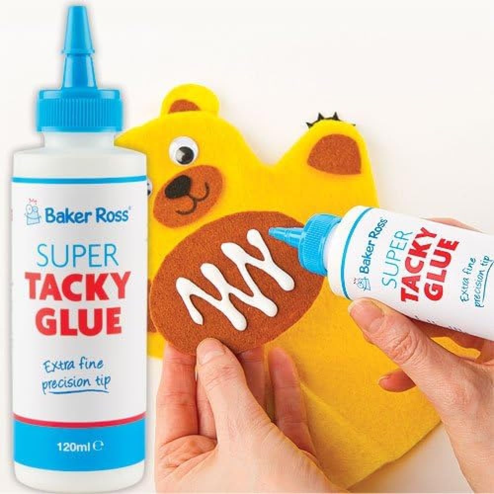 Baker Ross Super Tacky Glue for Kids, Washable Glue Ideal for Kids Arts and Crafts Supplies (120 ml Bottle)