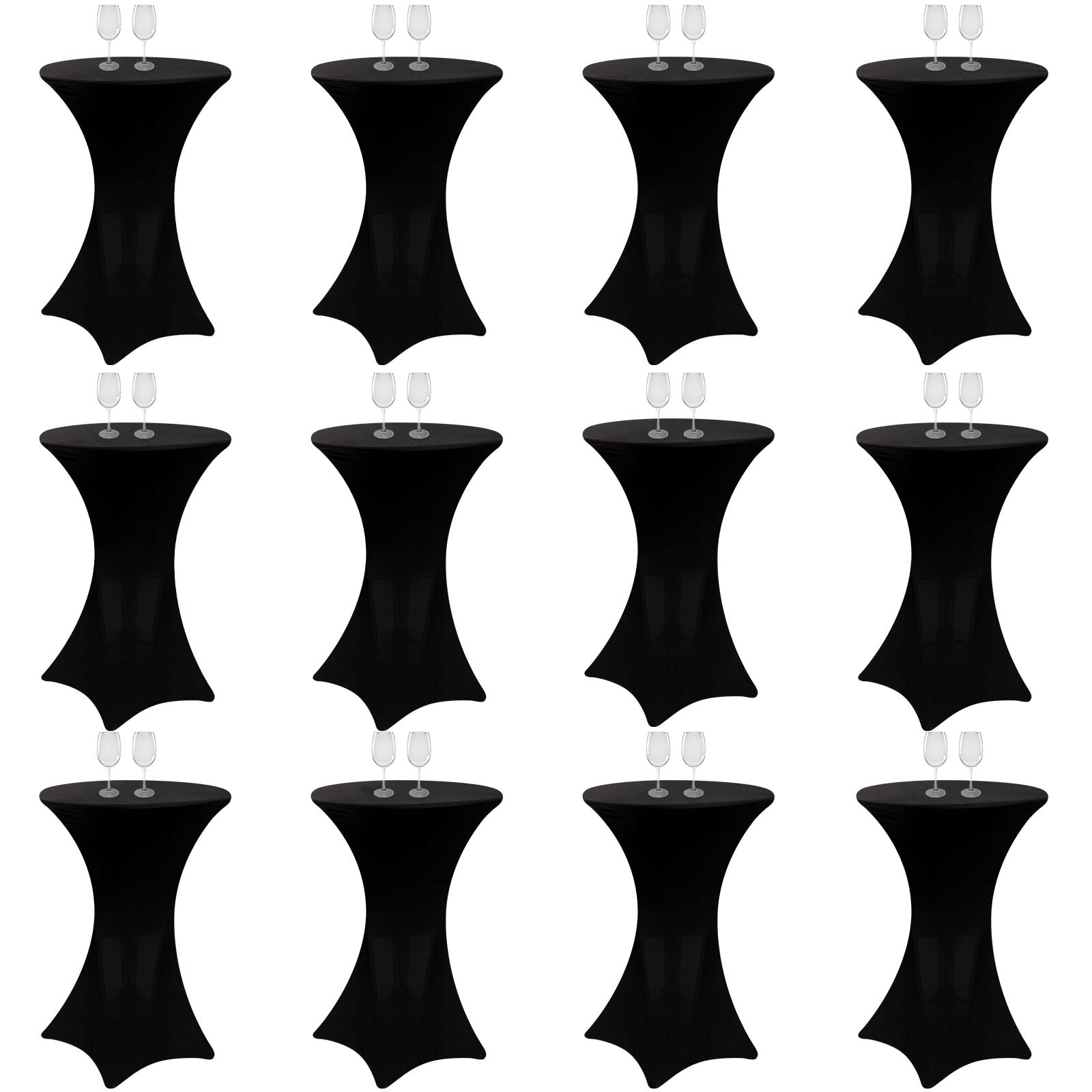 32 x 43 Inches Highboy Spandex Cocktail Table Cover, Round Cocktail Tablecloth Stretch Fitted Tablecloth for Round Bottom Table Bar Pub Wedding Party