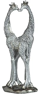 George S. Chen Imports SS-G-54300 2 Silver Giraffes Heart Shaped Figurines