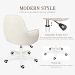 Chaise de bureau, chaise de bureau réglable, 360° Chaise d'ordinateur pivotante pour le travail à domicile, maquillage, jeu, avec oreiller et coussin de siège épais, Beige