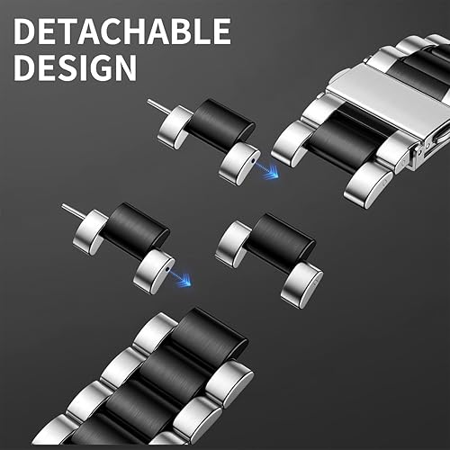 Miniatura 4 de Compatible con Galaxy Watch 6Watch 5, correa clásica de 1.57 a 1.77 pulgadas, correa de metal de acero inoxidable