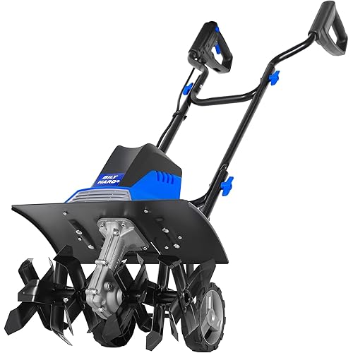 BILT HARD 16-Inch Corded Garden Tiller Cultivator, 13.5-Amp 6 Steel Tines Tillers with Adjustable Wheels & Foldable Handle, 8-Inch Tillling Depth Electric Rototiller for Lawn/Yard/Garden Soil Digging
