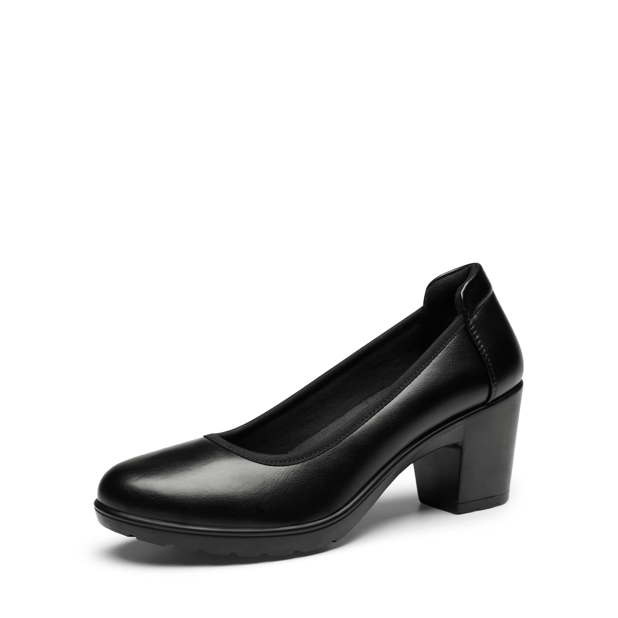 DREAM PAIRS Escarpins Femme Confort Petit Talon Bout Rond Chaussures Bureau Antidérapantes Classiques, Taille 38, Noir