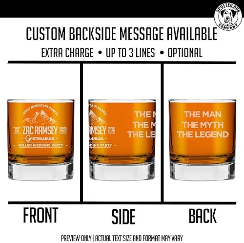 Miniatura 7 de Vaso de whisky grabado personalizado de 11 onzas, regalos grabados personalizados para el Día del Padre, vasos de cumpleaños para papá, padrinos de