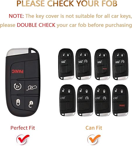 Miniatura 2 de OFFCURVE Funda para llavero de Jeep Dodge, funda de protección de TPU suave compatible con Jeep Grand Cherokee Renegade Chrysler 200 300 Dodge