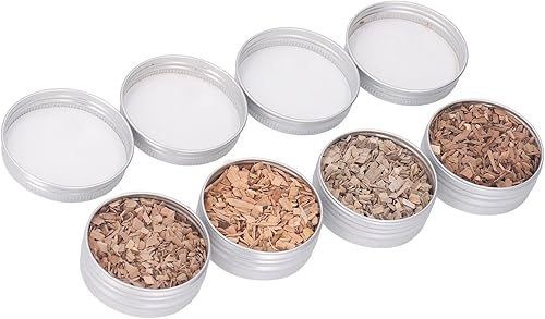 Miniatura 6 de Chips de madera para ahumar cócteles de madera frutal, 4 sabores, incluyendo cerezo y nuez roble, para whisky, carne de res, cerdo, pollo, pescado,