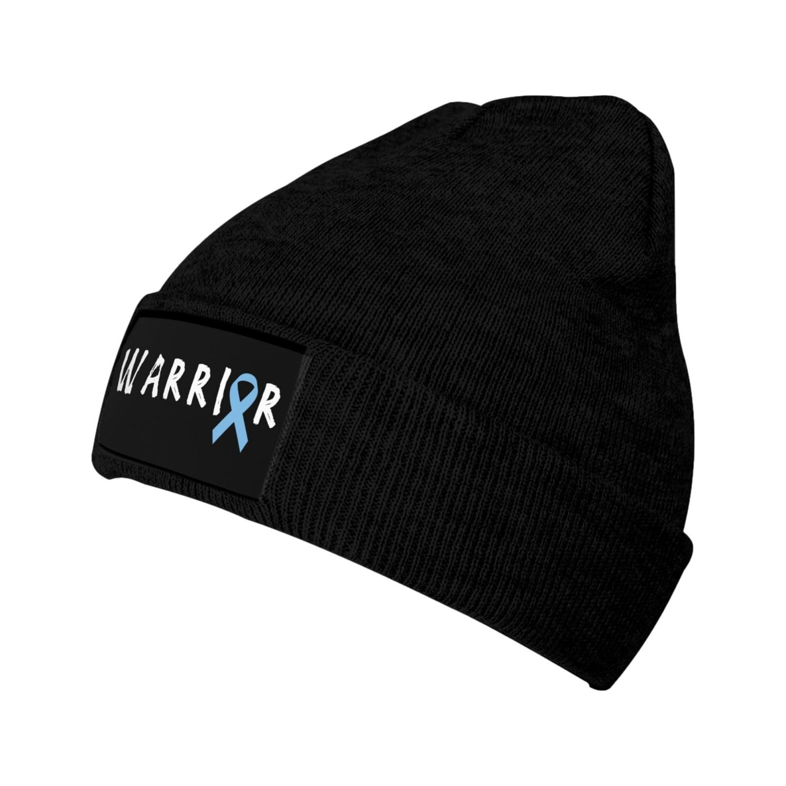 Warrior Prostate Cancer Awareness Hat Cuffed Knit Skull Cap Beanie Hats for Men Women Black