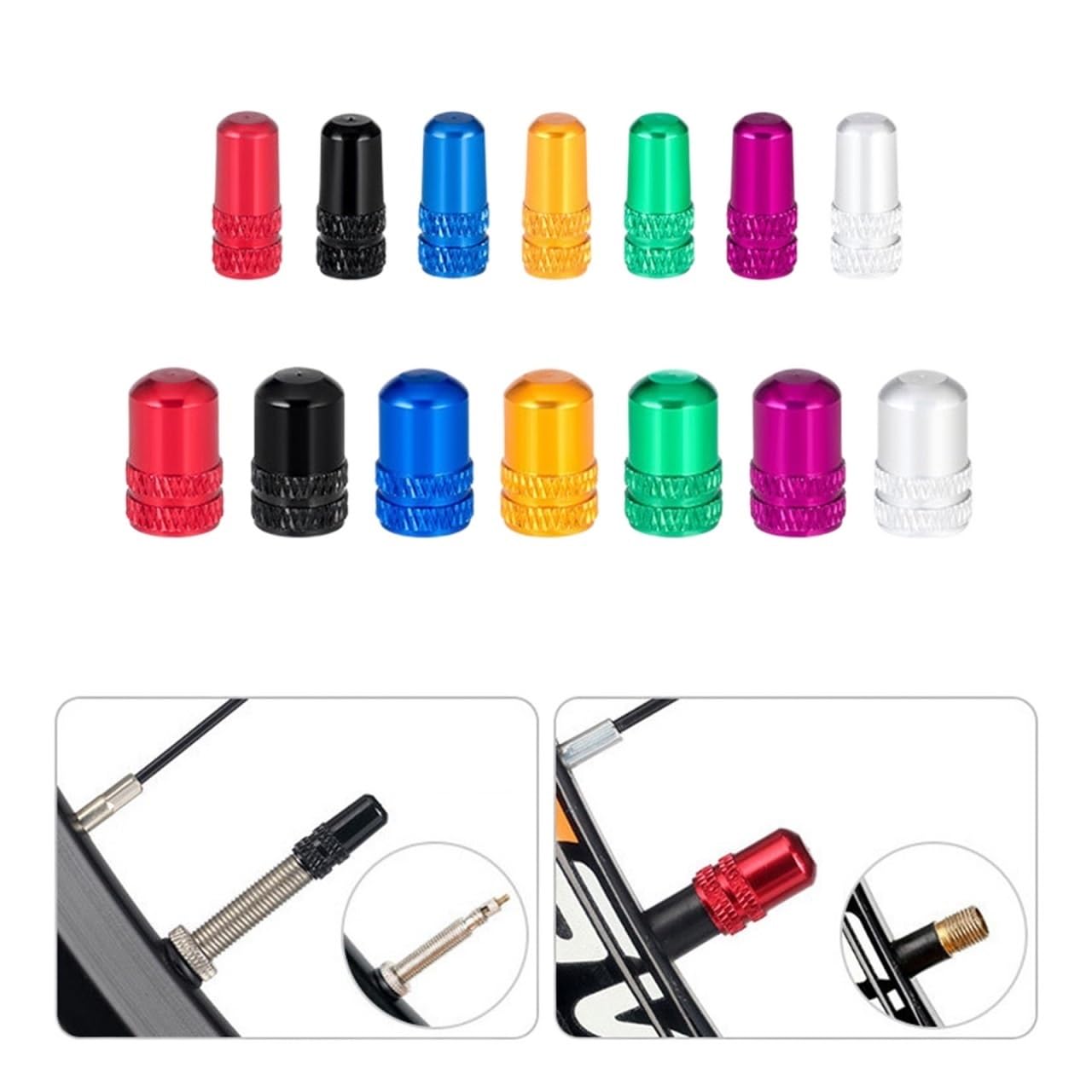 SET 5 TAPPI VALVOLA PNEUMATICI IN ALLUMINIO NERI - Foto 10