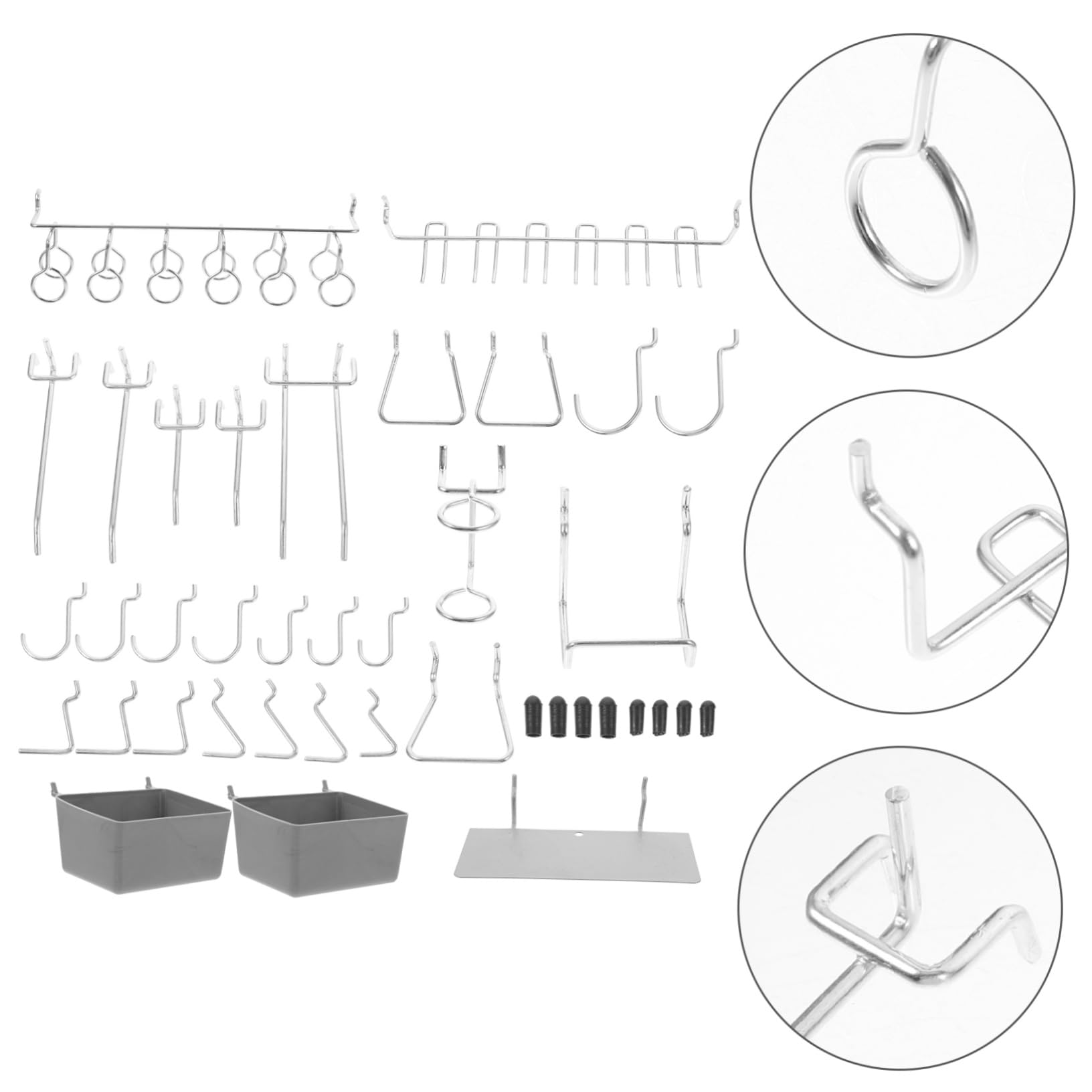 Set Ganci per Pannello Forato 140 Pezzi in Acciaio Inossidabile | Accessori Organizer per Garage e Officina, Assortimento Versatile per Sospensione Efficiente, Componenti in Gomma e Abs