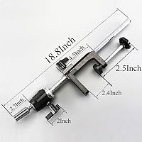 Vista 7 de Soporte de peluca escalable con abrazadera en C, soporte de cabeza de maniquí de metal, altura ajustable, abrazadera en C, soporte de mesa