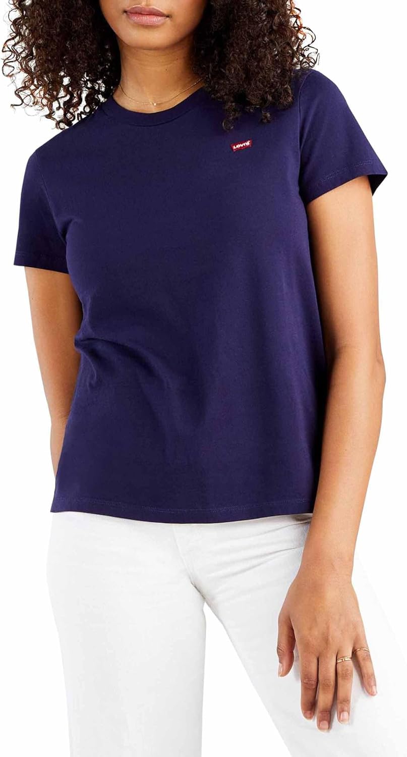 Levi's Perfect Tee Femme: T-shirt Rayé Bleu Marine Taille M - Confort et Style Classique
