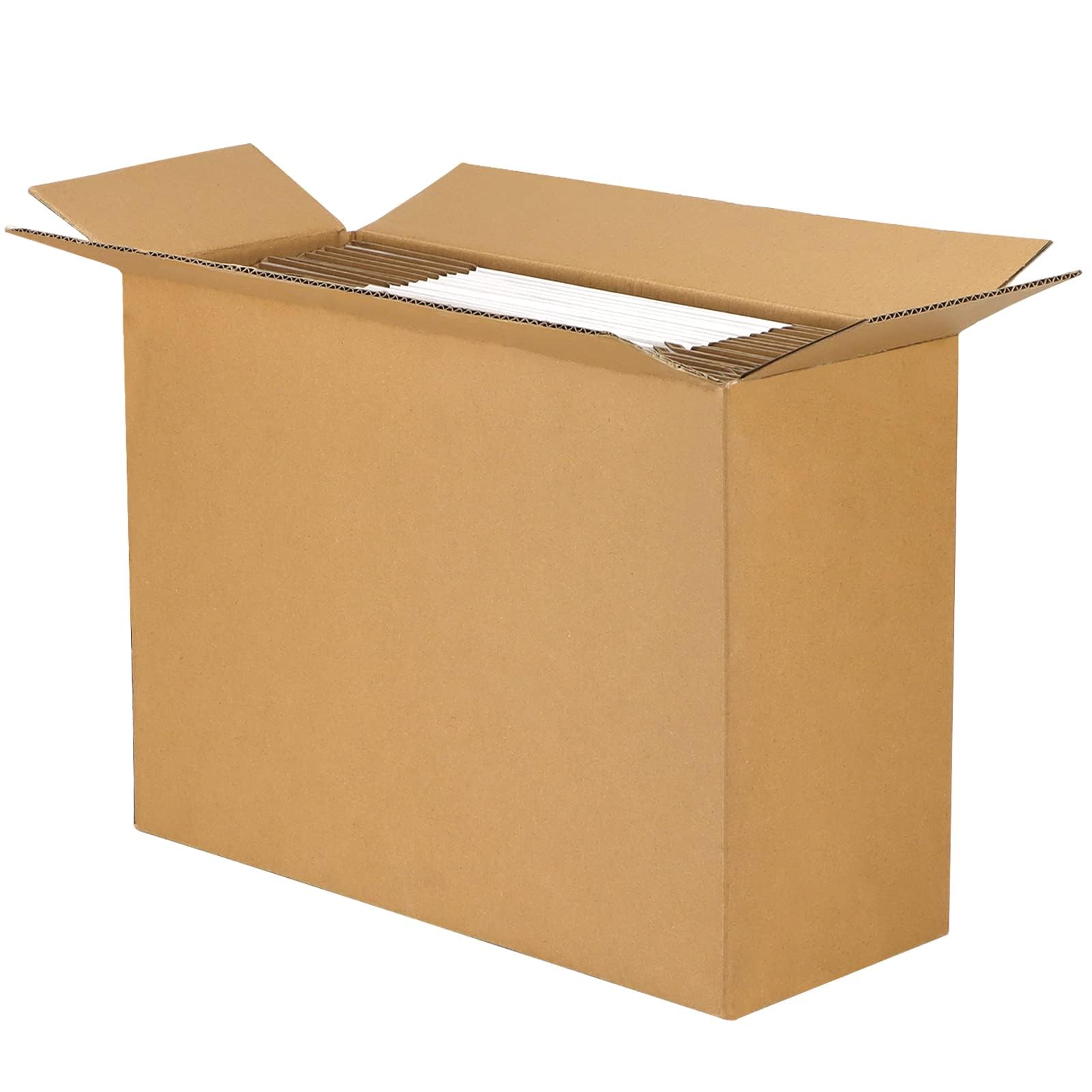 HORLIMER 28 x 20,4 x 5,1cm Cajas de Carton con Tapa para Envios de Paquete, 25 Pack, Cajitas de Papel Kraft para Regalo o Embalaje, Blanco