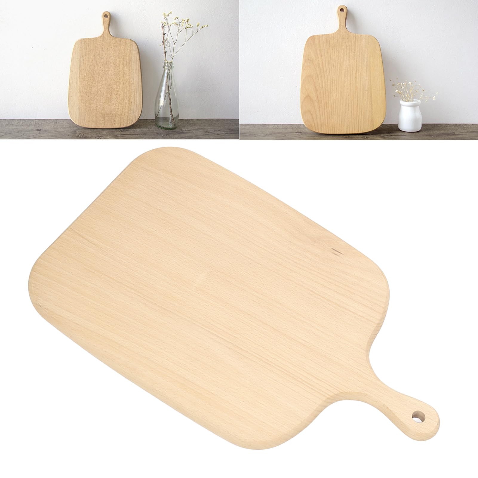 Leapiture Small Cheese Board Dinner Platter Food Serving Tray Multi Purpose Wooden Cutting Board with Beech Hanging Hole for Kitchen Party Cafe (36 x 25 m/14.2x9.8in)