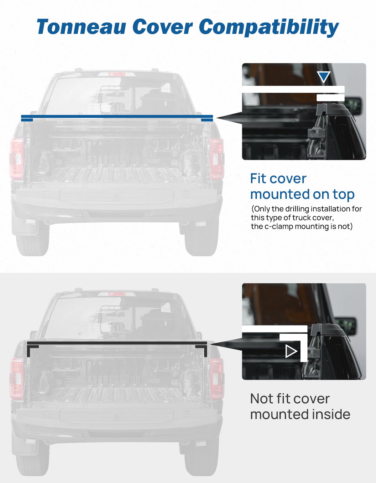JOYTUTUS Barra di supporto regolabile per pick-up sportiva per camion di dimensioni standard, compatibile con F150, F250, F350, Silverado, Sierra, Ram 1500 2500 3500