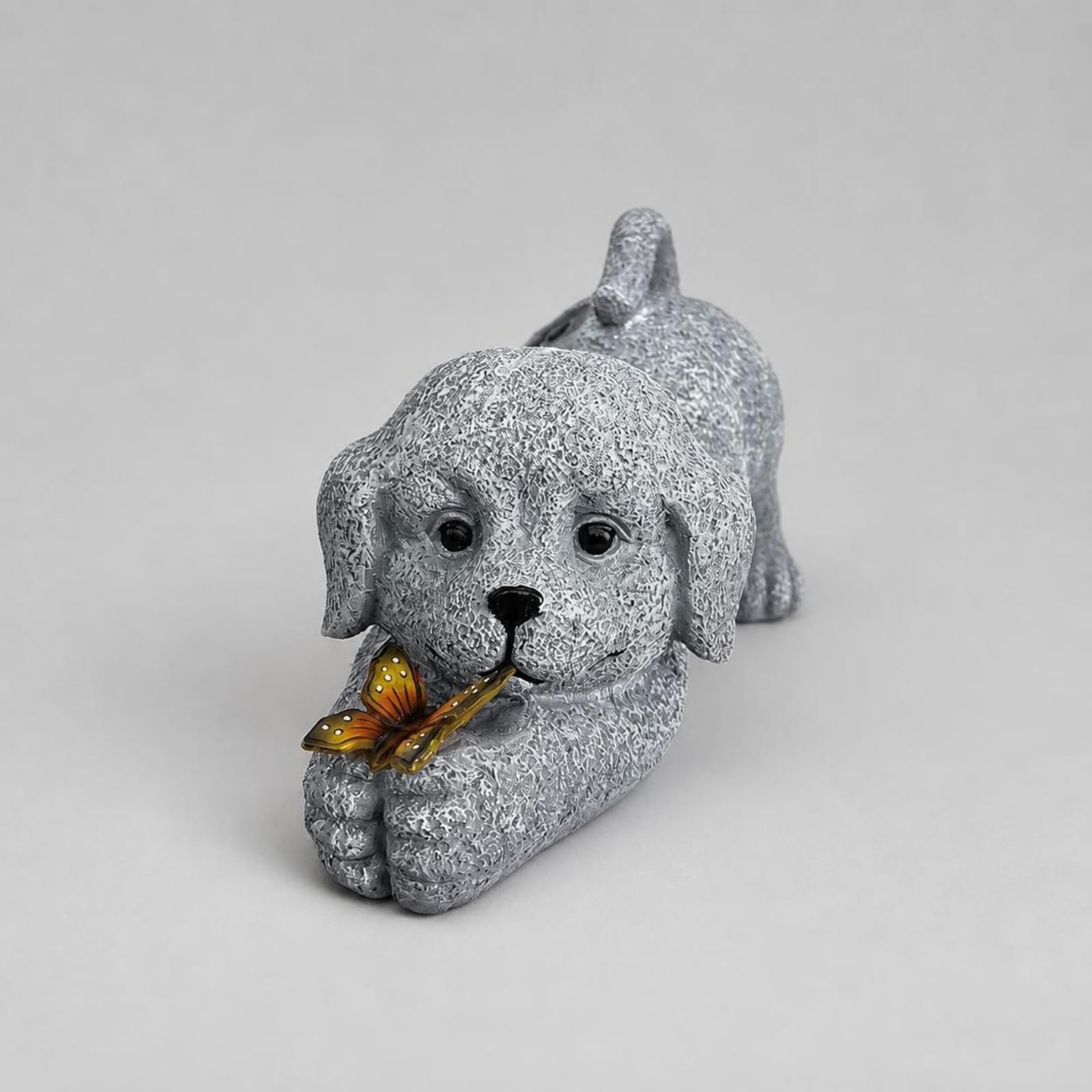 Statuetta con Effetto Pietra | Resistente Intemperie, Ornamento da Giardino per Cani con, Divertente, Decorazione, Patio, Sentieri