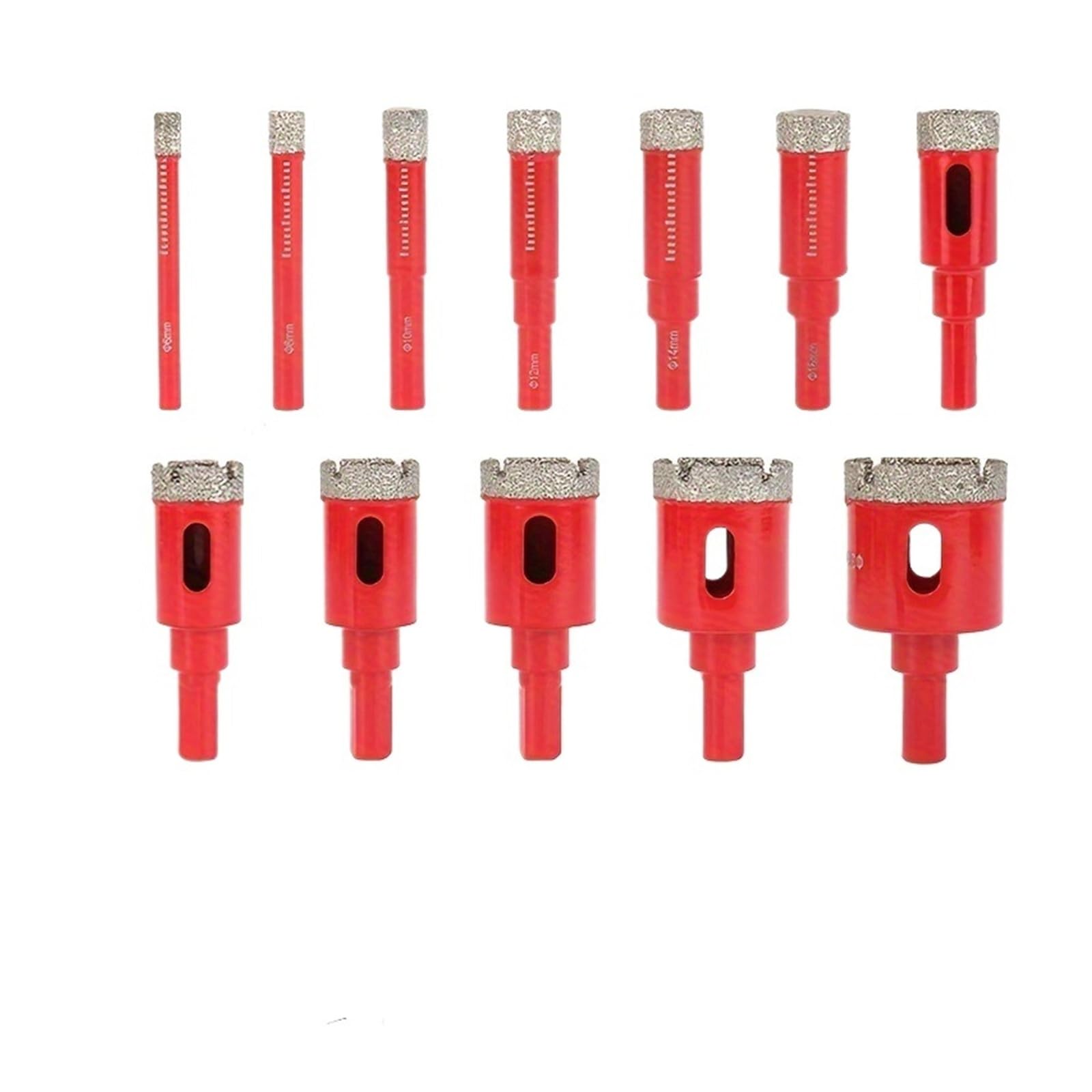 Set di 12 punte da trapano rivestite diamantate Kit seghe a tazza 6-35 mm for vetro marmo granito pietra piastrelle ceramica - utensili manuali