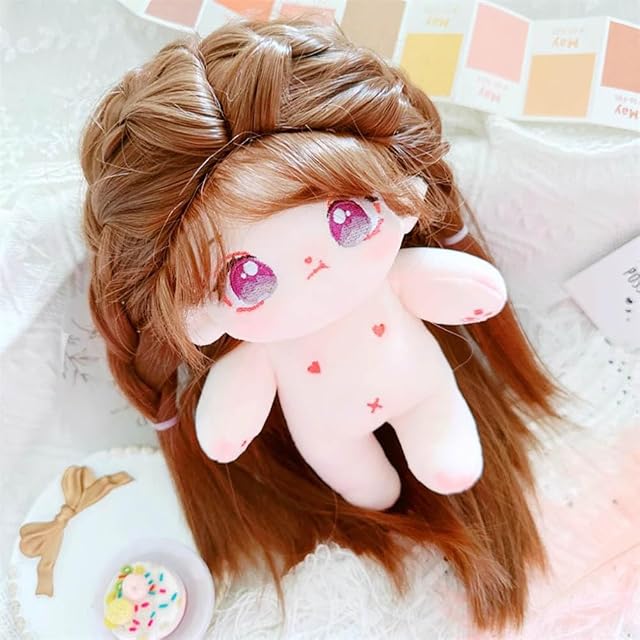 Foto 2 de 5 de niannyyhouse Muñeca de Felpa de 20 cm, Color Caramelo, Pelo Liso, niña, humanoide, Cuerpo de Relleno
