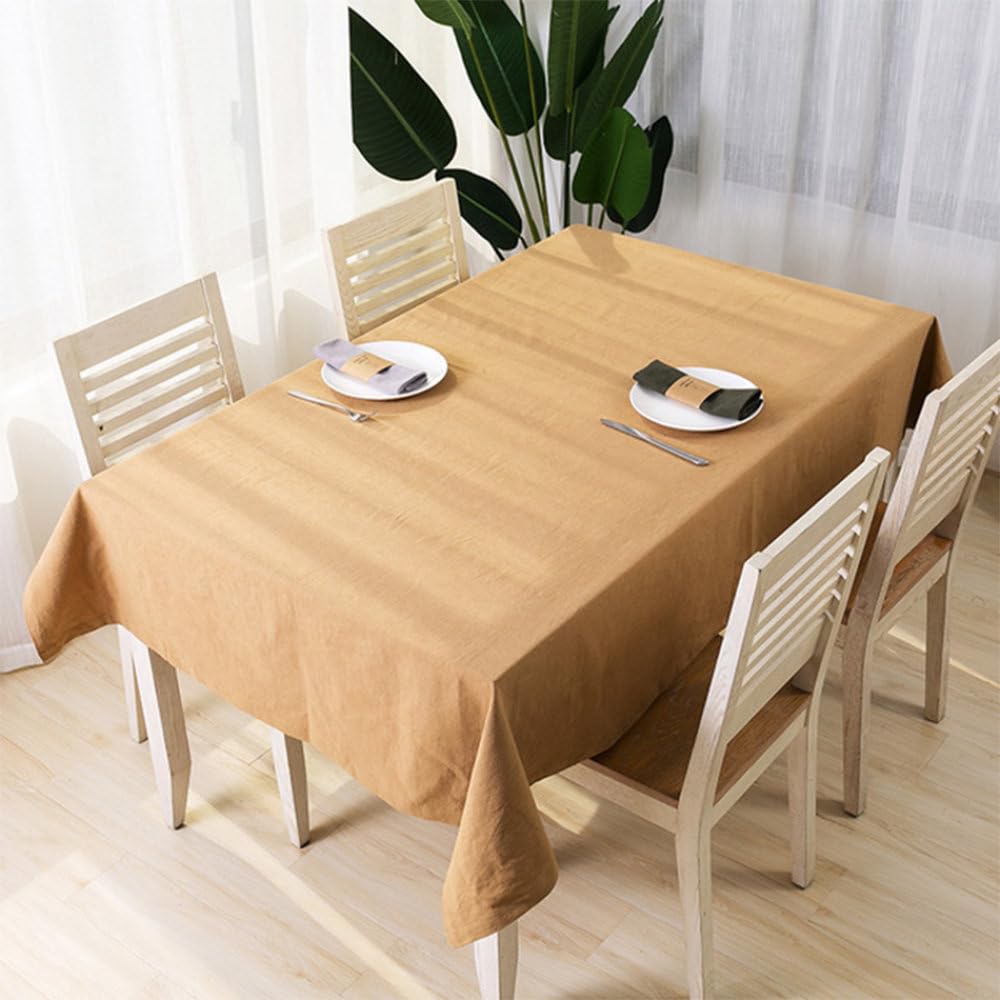 Nappe en lin jaune rectangulaire 135x240 cm pour protéger et embellir la table
