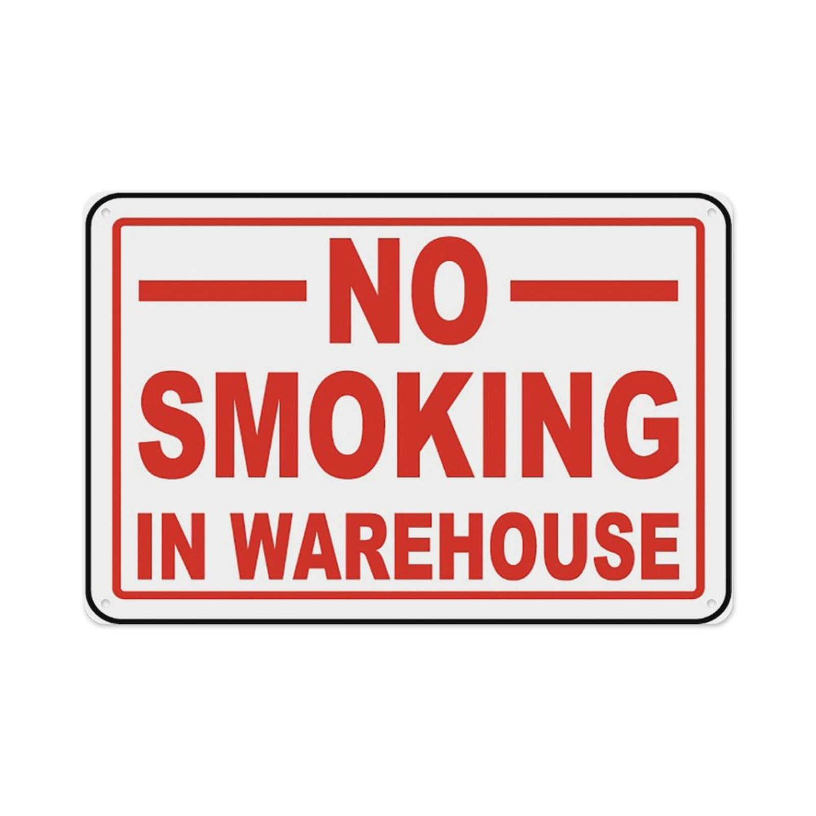 peiyeety No Smoking In Warehouse Sign Aluminum Tin Warning Signs For Home Outdoor Garden 8X12 Inches