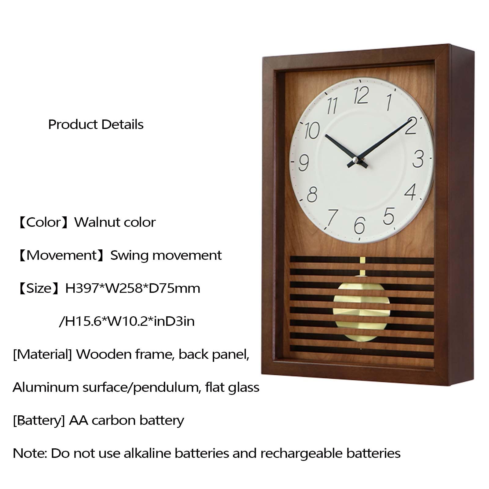 Reloj Moderno Silencioso A Pilas, Estilo Retro, Diseño Rectangular, Fácil De Leer, Ideal para La Decoración De La Sala De Estar, El Dormitorio, El Hogar Y La Cocina.