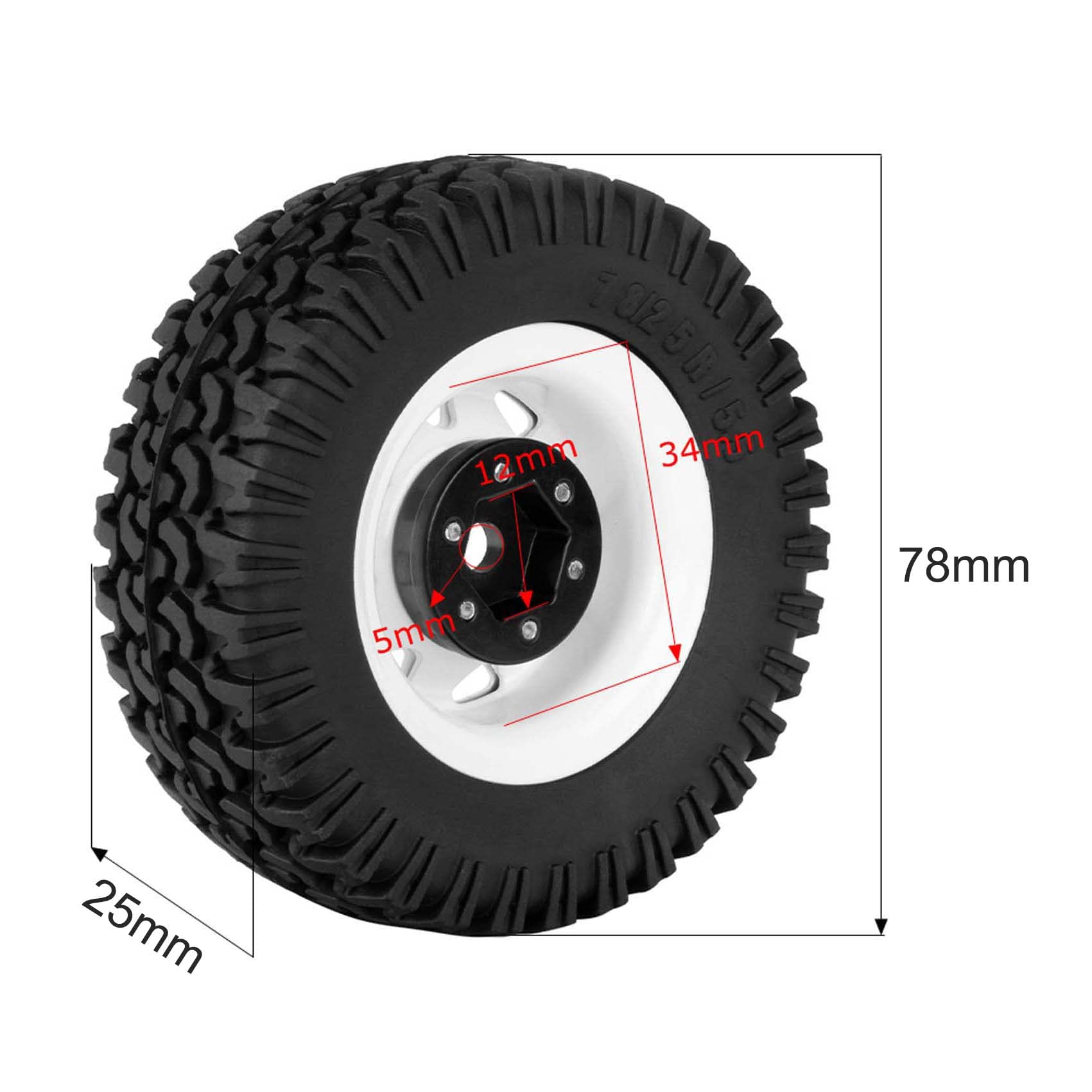 KEEDA Neumáticos RC de 1,55 pulgadas y llantas de aleación Beadlock para 1:10 RC Crawler Auto Tamiya CC01 CC02 LC70 MST JIMNY AX90069 D90 (A Negro), K-1.55 TYRESET
