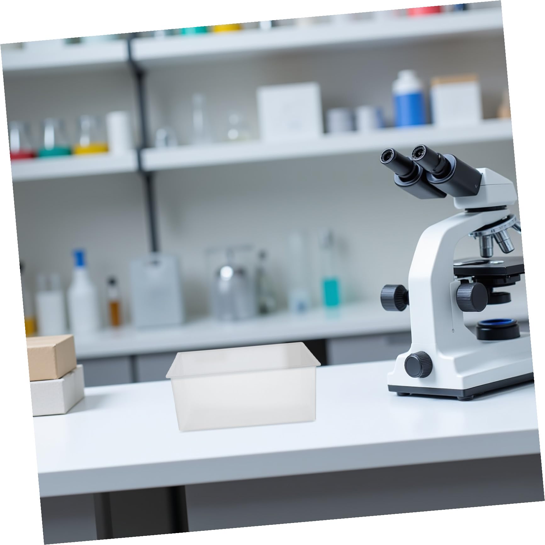 ULTECHNOVO Bacinella in Plastica Trasparente Quadrata per Laboratorio Set da 4 Pezzi Lavabo Resistente a Sostanze Chimiche Vasca per Esperimenti Scientifici e Pulizia Attrezzature