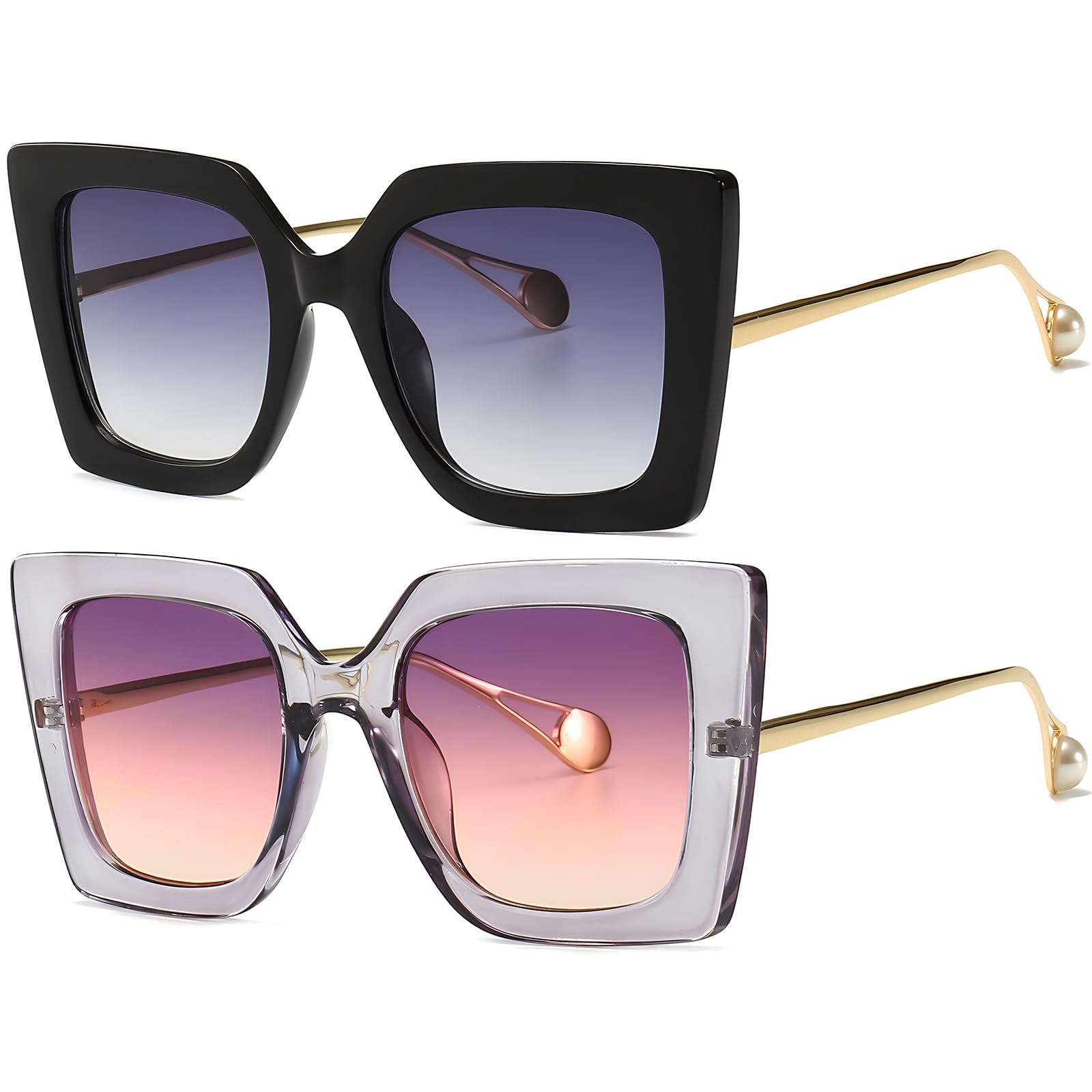 AIEYEZO Fashion Sunglasses for Women Trendy Square Frame Sunglasses UV400 Protection Shades