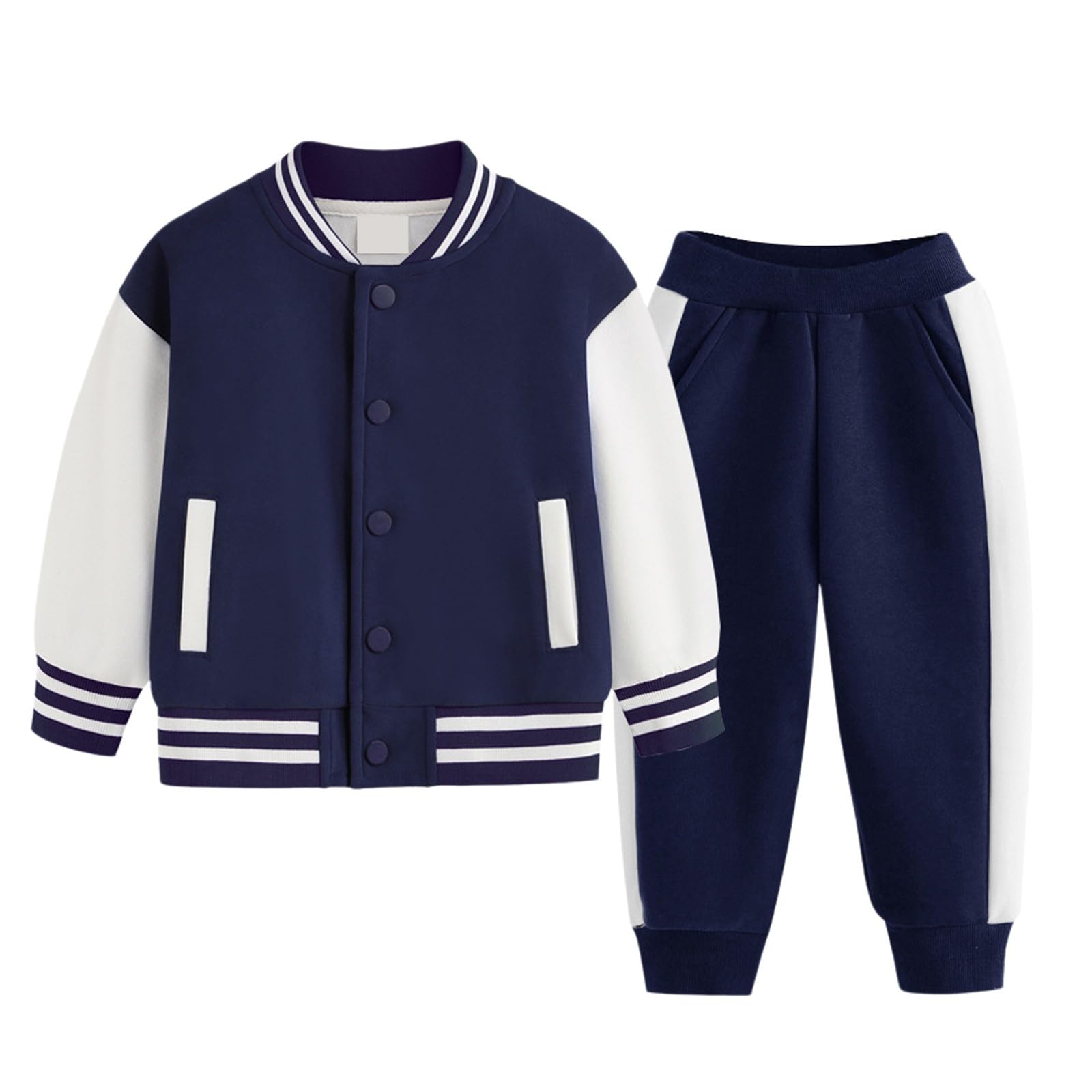 Jogginganzug Kinder Zweiteiler Baseball Outfit College Jacke Trainingsanzug